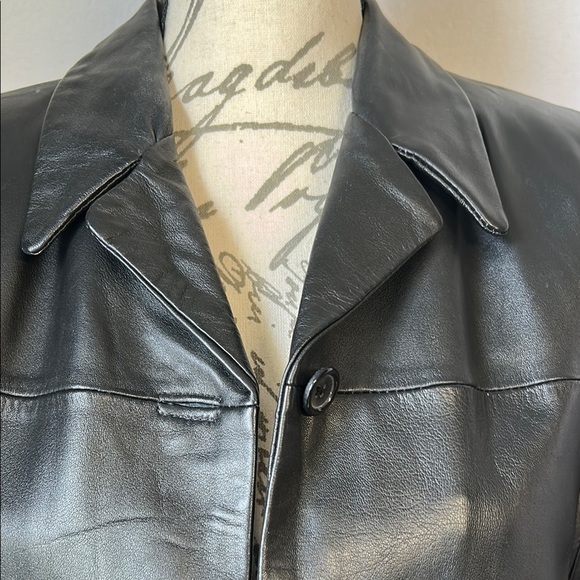 Style & Co Petite Classic Black Leather Jacket Size S - Picture 2 of 8